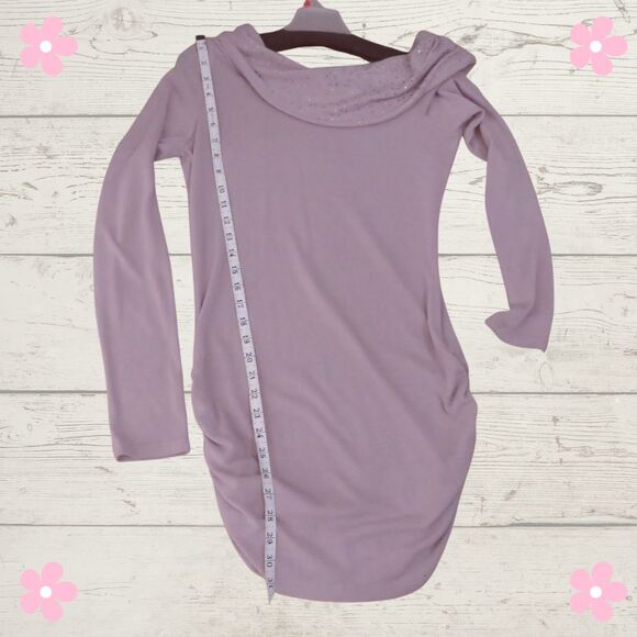 Mauve Pullover Knit Sweater with Cowl Neck and Sparkles Sz 8, Women Party Wear - Picture 5 of 9